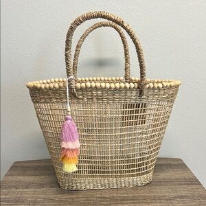 ☀️🏖️ Woven/Beaded Tote Bag